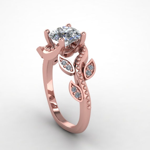 rose gold engagement ring. hand made wedding ring.with