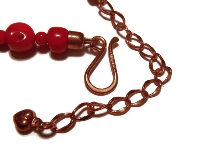 Jay King necklace DTR signed red bamboo coral with adjustable length