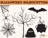 80% OFF SALE Clipart Halloween Silhouettes Personal and Commercial Use Instant Download Royalty Free Il_170x135