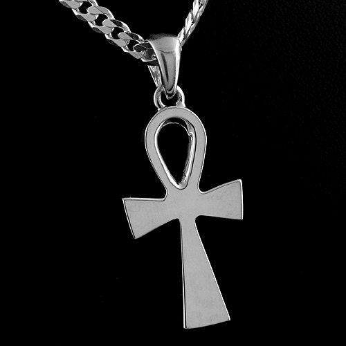Sterling Silver Religious Ankh Cross Pendant Necklace