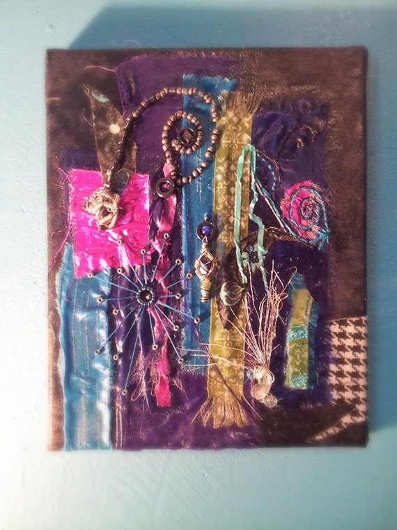 Items similar to Bohemian Mixed Media Art on Canvas BEAUTIFUL on Etsy