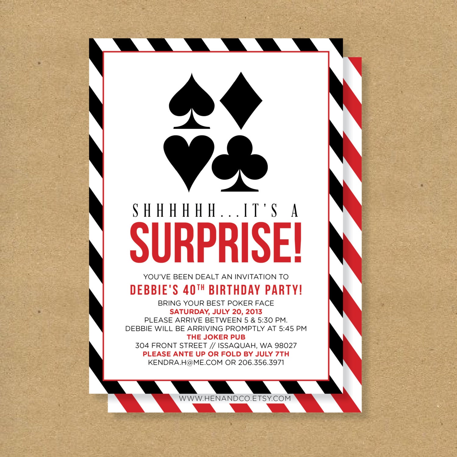 Poker Party Invitations 2