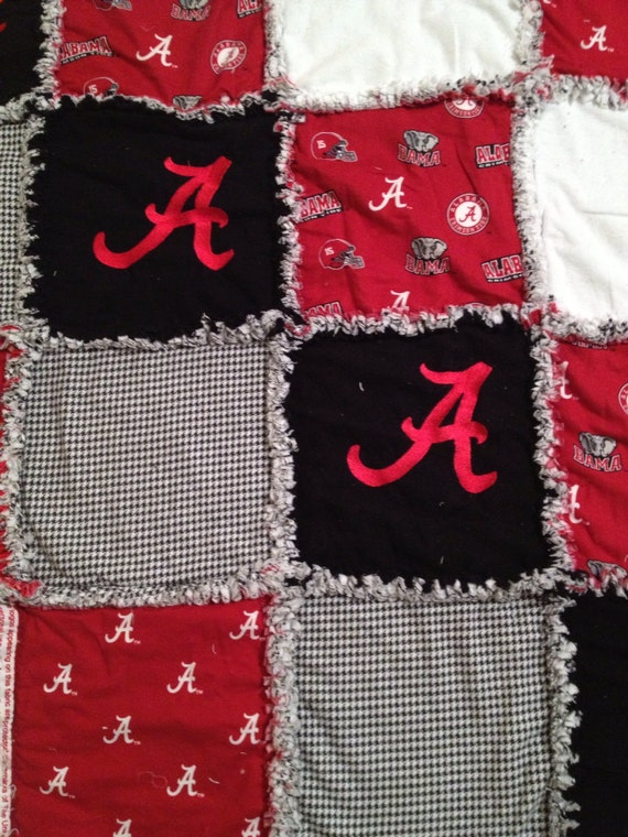 Alabama football embroidered flannel rag quilt ROLL by creesher