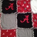 Alabama football embroidered flannel rag quilt ROLL TIDE BAMA