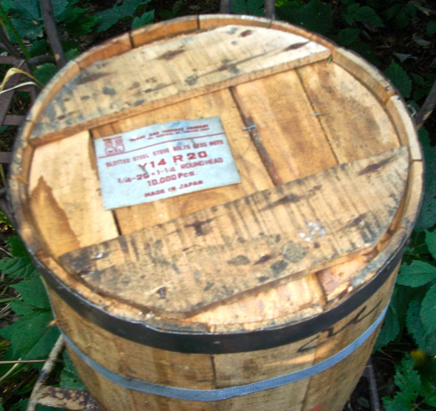 Wooden Barrel Vintage Primitive Barrel Rustic Wood Vintage