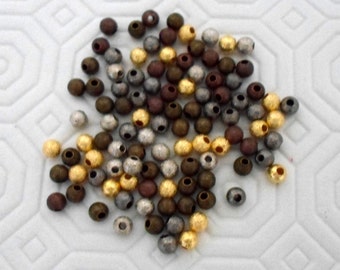 304- Perle stardust, couleur mélanger, 4mm de diamètre (100 pcs)