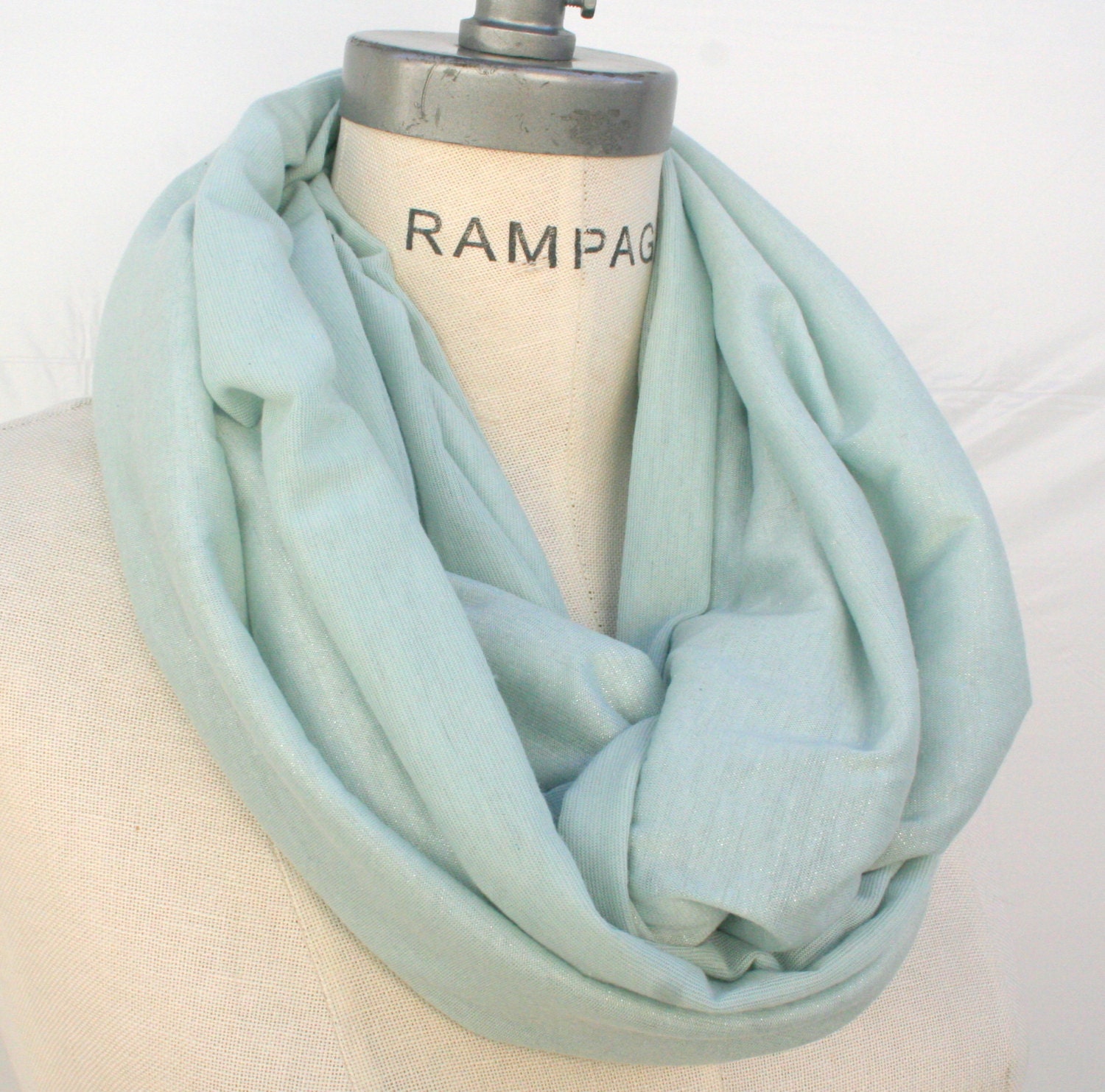 Mint Green Scarf Mint Scarf Handmade Inifnity Scarf by PIYOYO