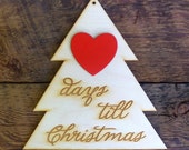 Christmas Red Chalkboard Christmas Tree Sign Countdown Days till Christmas Sign Advent Chalk Board Countdown Calendar Il_170x135