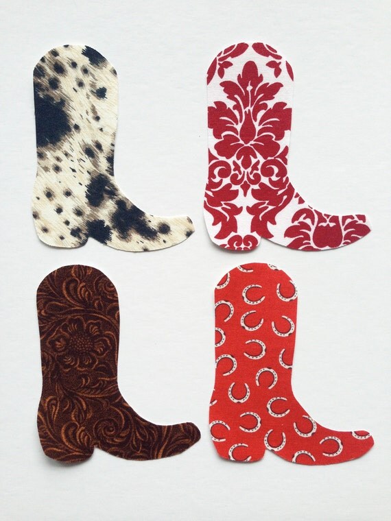 Items similar to Iron or Sew On Fabric Cowboy Boot Western Applique on Etsy
