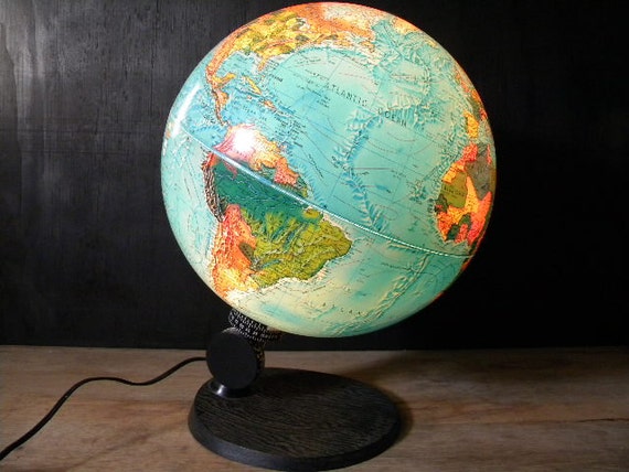 vintage blue water spot globe.