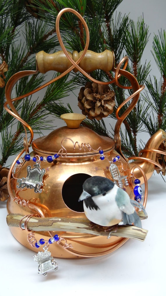 Whimsical Repurposed Copper Tea Kettle by DryDockCreations on Etsy