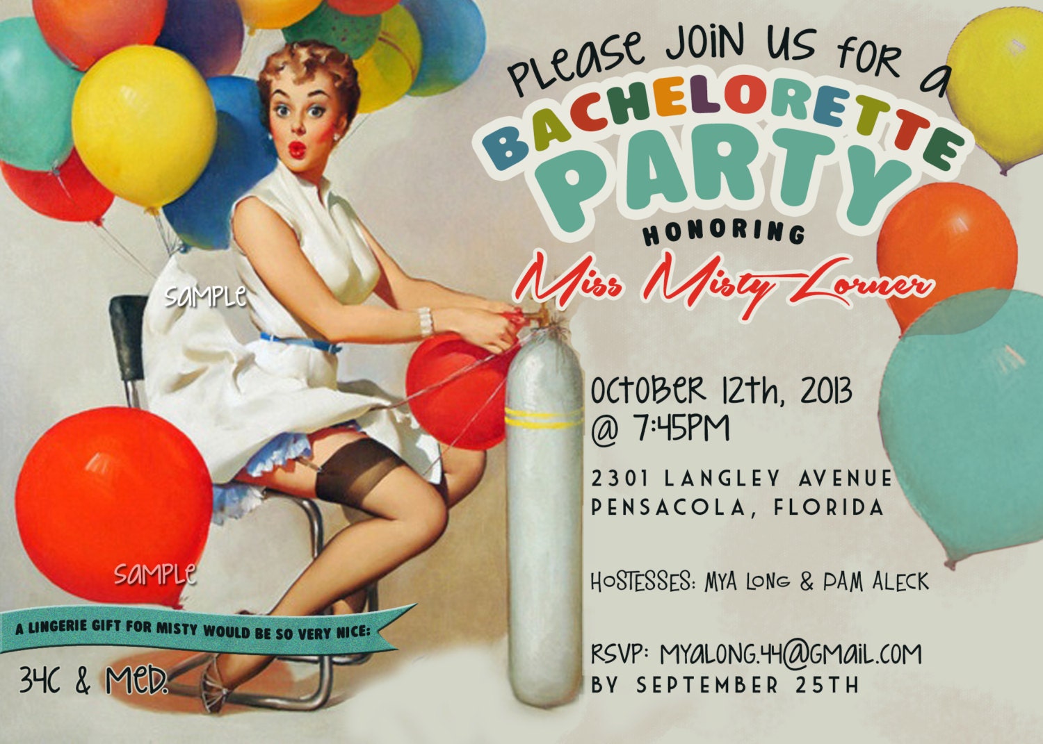 Pin Up Girl Birthday Invitations 10