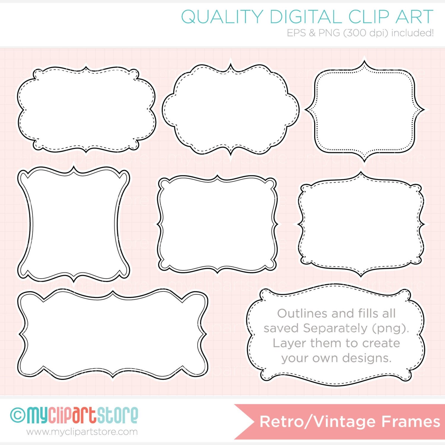 Frames Retro / Vintage Photo Frames vector graphics