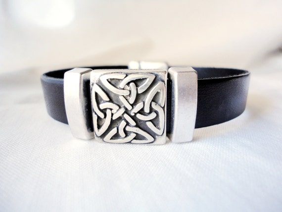 Celtic love knot bracelet, Men leather bracelet, Celtic bracelet for ...