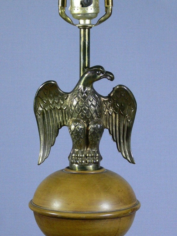 Brass Mid Century Eagle Lamp Americana Decor Table Lamp