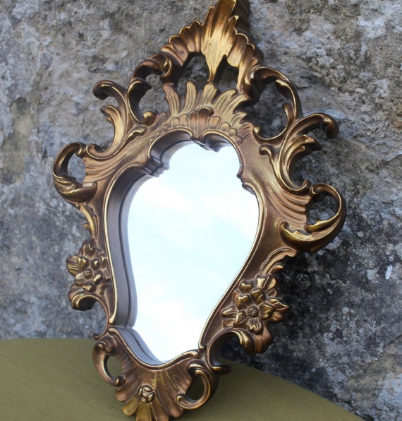 Vintage Mirror oval shape heavy gold frame by FrenchVintageHome