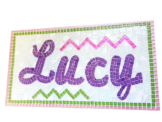Mosaic Name Art Mixed Media Mosaic by GreenStreetMosaics on Etsy