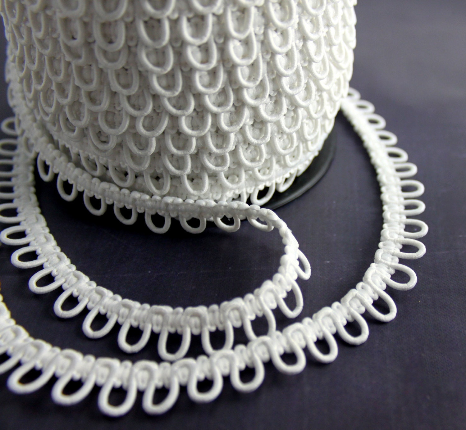 White Elastic Bridal Button Loops