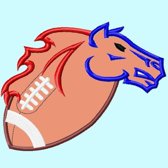 Horse mascot on Football Applique Embroidery Designs 4 sizes