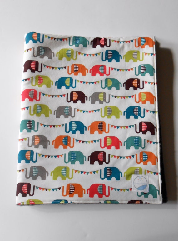 Minky Elephant Blanket Quilt Birch Fabrics Organic Cotton