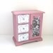 Vintage Jewelry Box - Shabby Chic Ucycled - Pretty Pink White