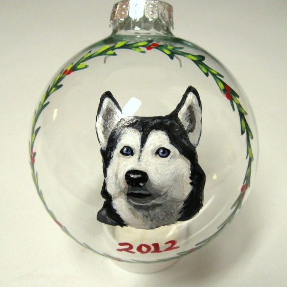 christmas ornament custom pet portrait siberian husky christmas ornament custom pet portrait siberian husky