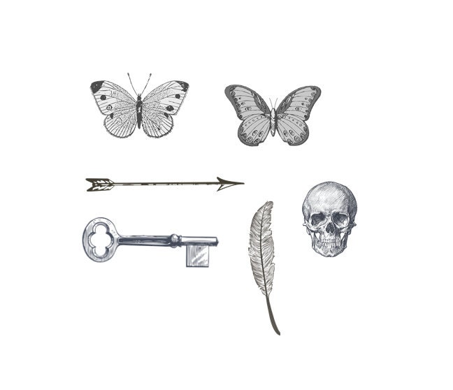 tiny tattoos vintage designs arrow key feather skull tiny tattoos vintage designs arrow key feather skull