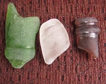 Sea glass bottlenecks genuine beach glass
