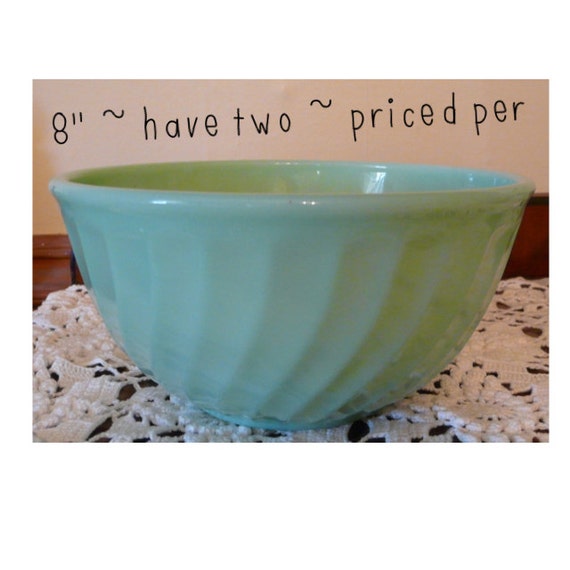 Fire King Jadeite Jadite Swirl Mixing Bowl 8 Two