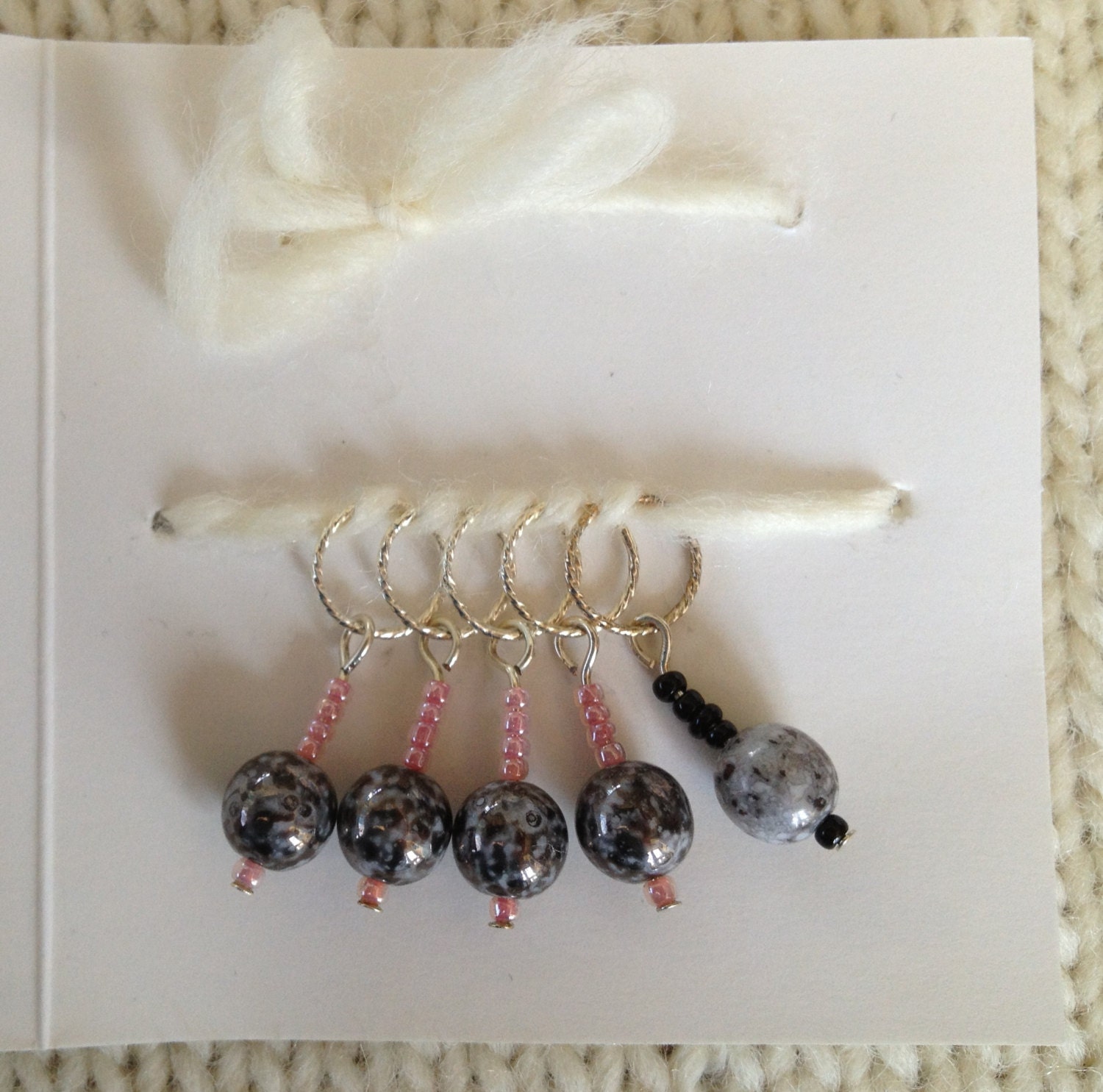 Black Glass Knit Markers