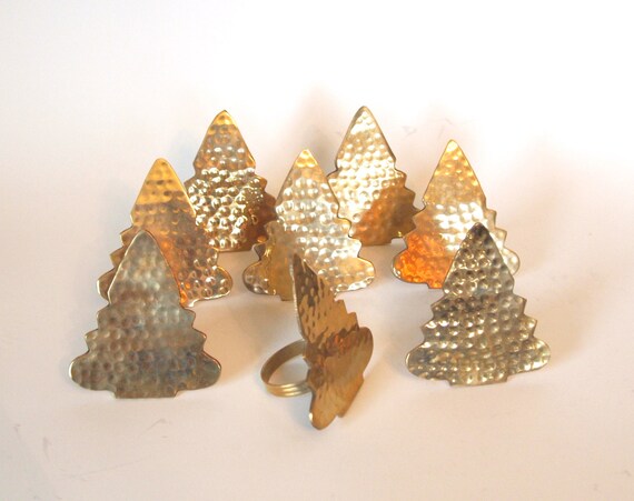 vintage brass christmas tree napkin rings set of 8 vintage brass christmas tree napkin rings set of 8