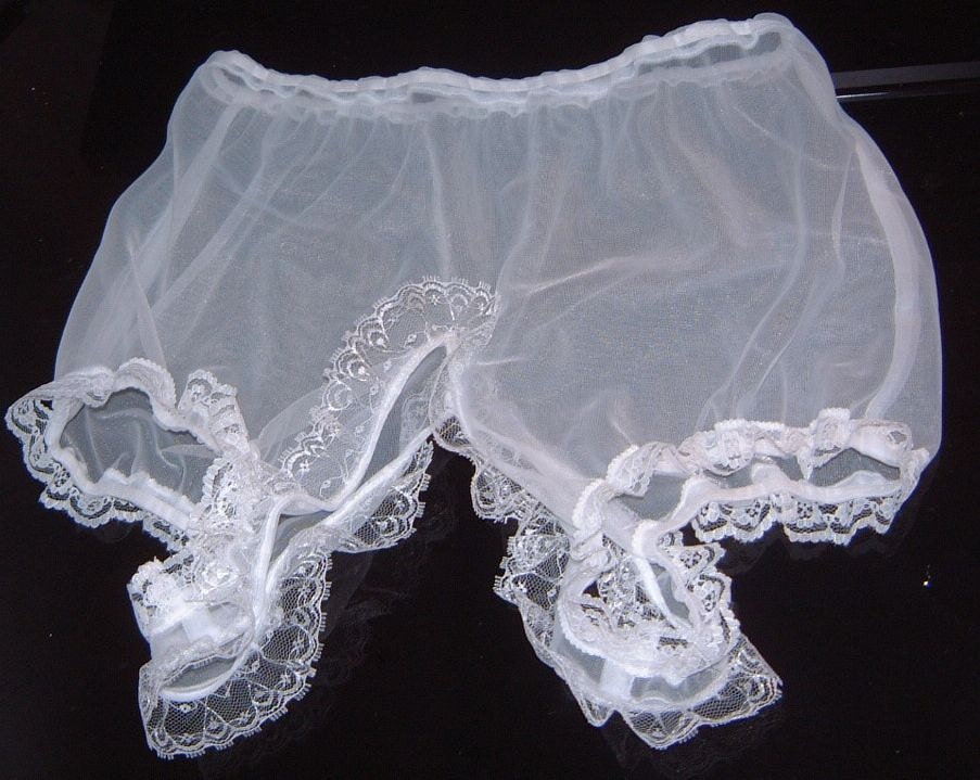 sheer nylon lace crotchless panties burlesque fetish sissy