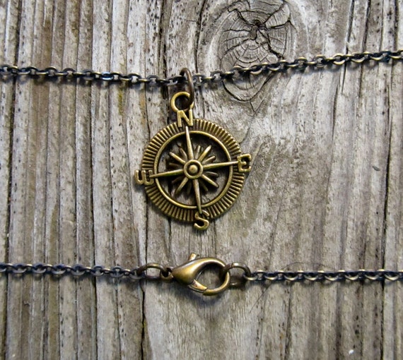 Mens compass necklace nautical gift ideas for him antique