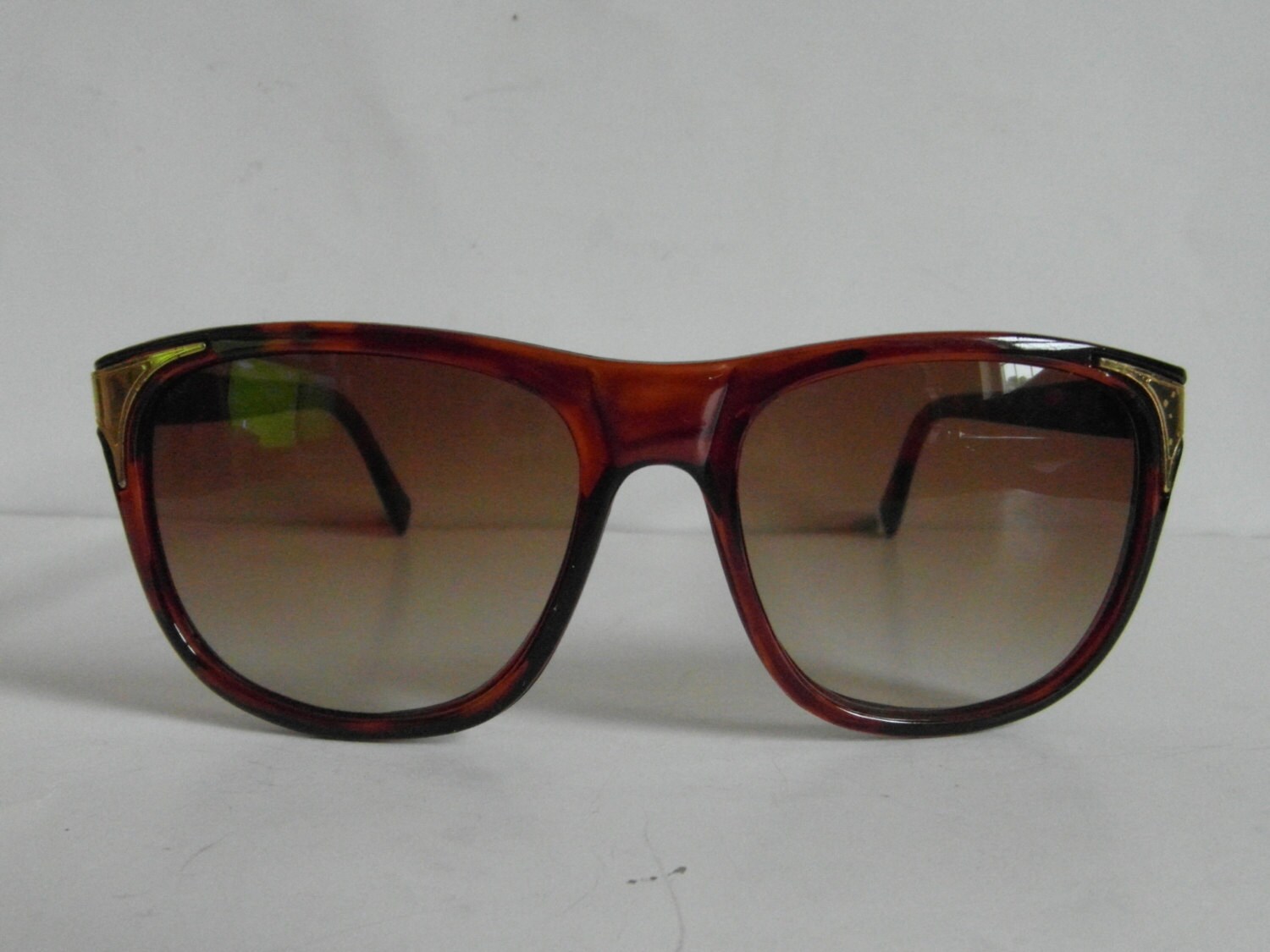 Vintage Tortoiseshell & Gold Square-Frame Sunglasses