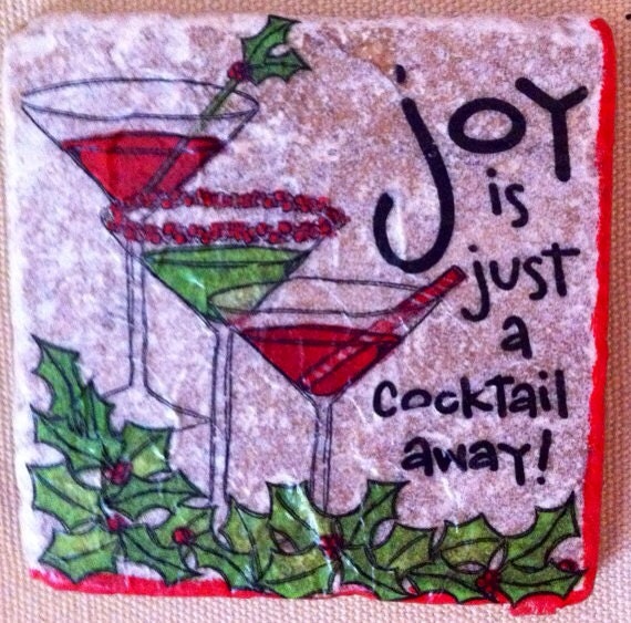 Joy Cocktails- Handmade Coasters Set of 4