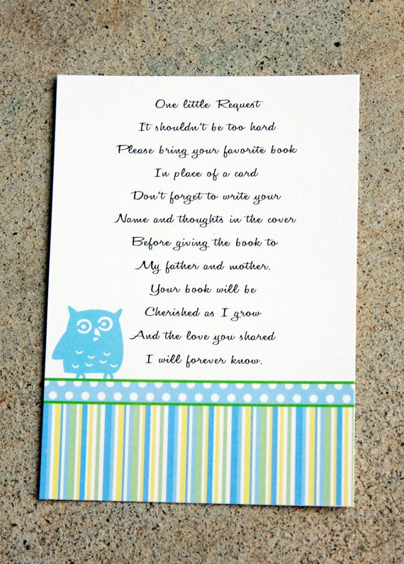 Items similar to 20 Baby Shower book Insert cards, Baby ...