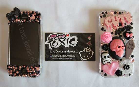 iPhone 4/4s Case Halloween Pink Goth Pastel Goth Emo Blinged