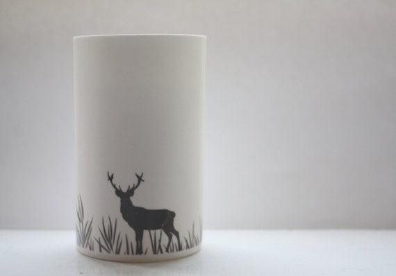 Oh Deer  Fine white bone china vase in stoneware by madebymanos