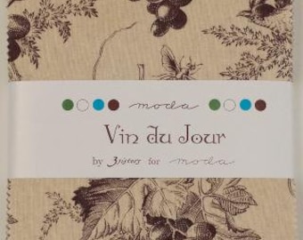 CLOSE OUT - Vin du Jour, Charm Pack, by 3 Sisters for Moda