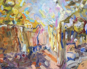 Abstract Original Landscape Painting. by PaintingsByPavlychev