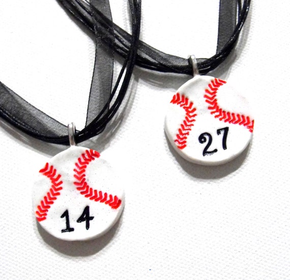 6 Baseball Necklaces Personalized with Player's by RockThePepRally