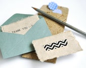BLANK Business Card Size Paper - Made of Mulberry Tree Bark - Natural colour - (Set of 20) - Perfect for rubber stamping