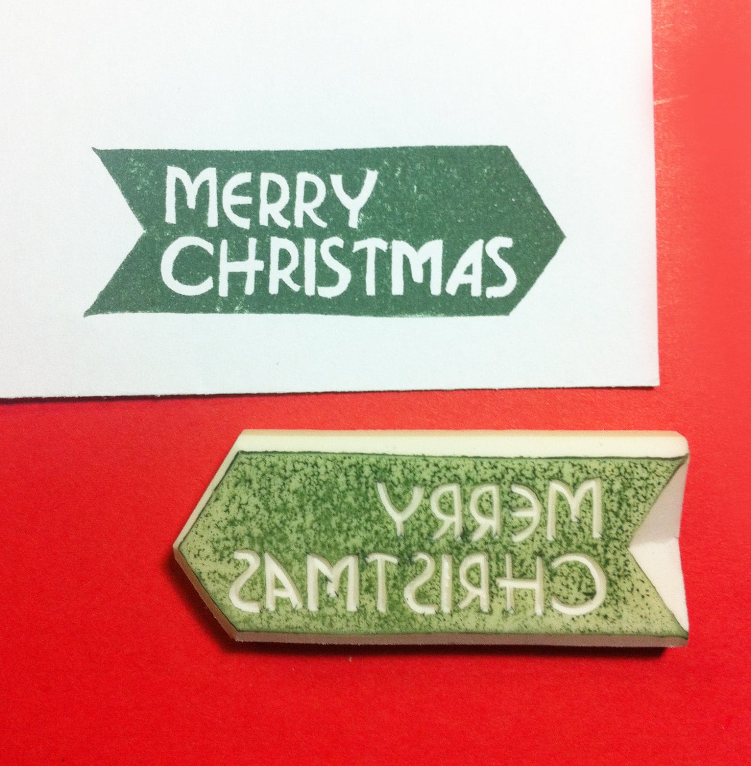 Merry Christmas Rubber Stamp Merry Christmas Stamp By TheKeris