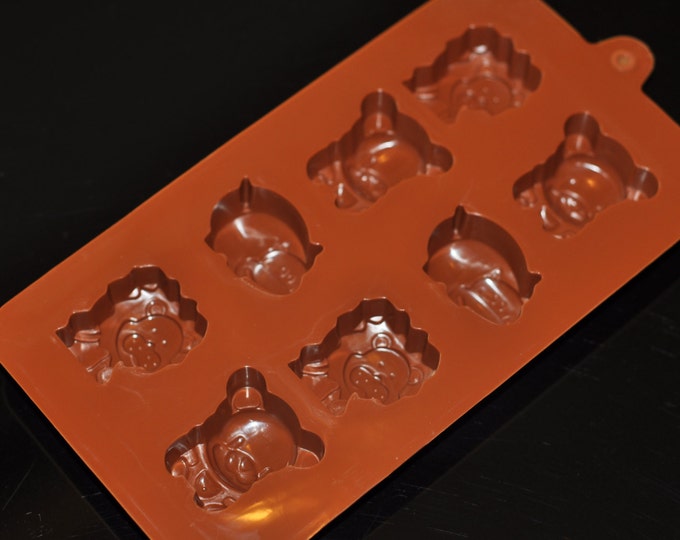 Silicone Chocolate Molds Mini Soap Ice Candy Molds - Type O - Lion Hippo Bear