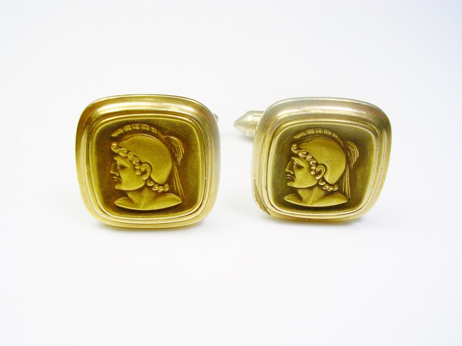 Vintage Cufflinks / KREMENTZ Roman Soldier Portrait / made in