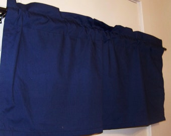 Dark NAVY BLUE VALANCE, Blue, Boys Room, Window Treatment for kid's Room, 42 x 16 inches, Length include Rod Pocket, Beautiful Rooms.