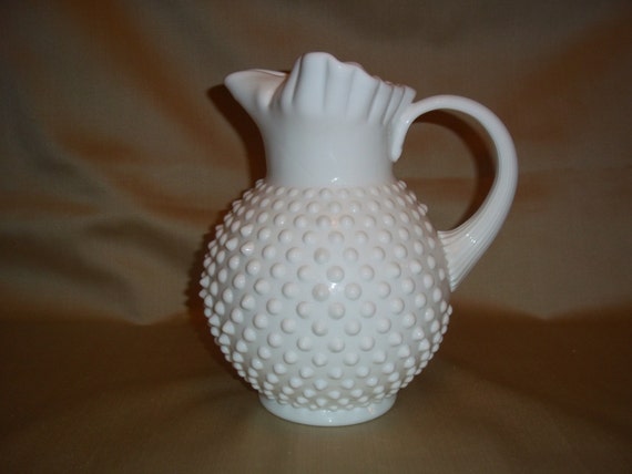 Fenton Hobnail White Milk Glass Large Pitcher