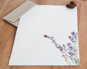 French Lavender Letter Writing Set - Letter Paper - Stationery -Personalized Gift for her