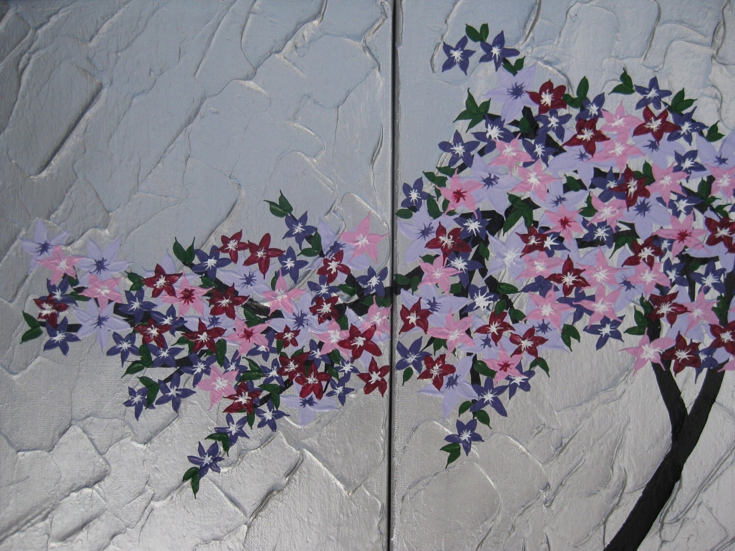 3 canvas cherry blossom triptych blossoms painting paintings