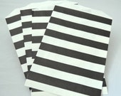 Halloween Party Favor Bag--(12) BLACK Stripe Paper Bags Black Stripe Bags (5x7): Black Wedding, Carnival Party, boutique/ bakery bag Il_170x135
